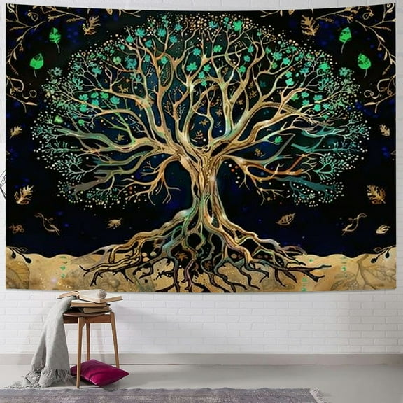 PRATYUS Life Tree Tapestry Wall Hanging - Bohemian Hippie Wishing Tree Tapestries Psychedelic Wall Carpet Mystic Aesthetic Wall Tapestry for Living Room Bedroom Multi Size Painting