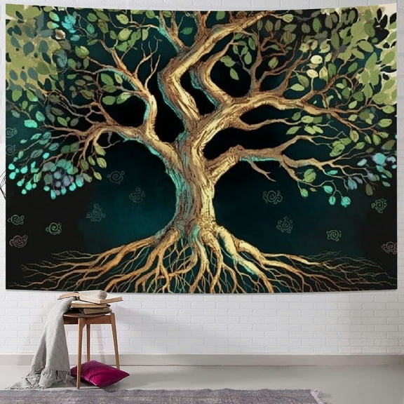 PRATYUS Life Tree Tapestry Wall Hanging - Bohemian Hippie Wishing Tree Tapestries Psychedelic Wall Carpet Mystic Aesthetic Wall Tapestry for Living Room Bedroom 40x60inch