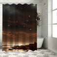 thumbnail image 1 of PRATYUS Lighthouse Stars Australian Tonalism Quick-Drying Shower Curtain Set with Hooks, Chic Modern Bathroom Decor, 100% Polyester Fiber, Washable, Various Sizes 36x72, 1 of 7