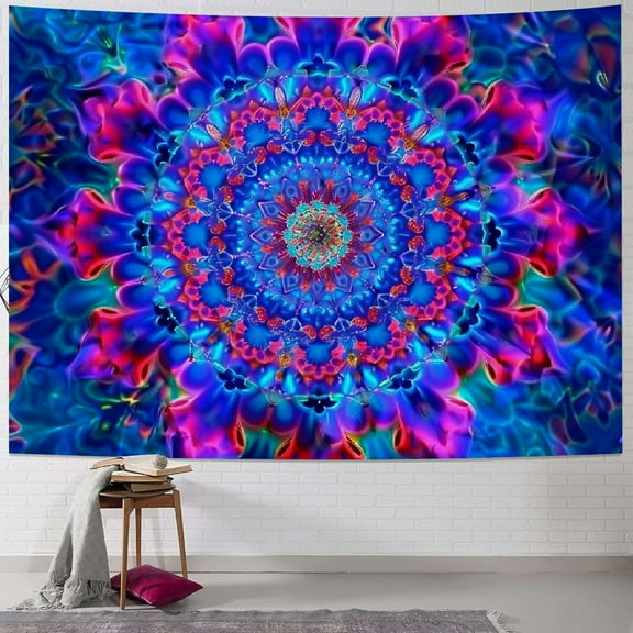 PRATYUS Mandala Tapestry Psychedelic Boho Tapestry Colorful Backdrop Bohemian Room Decor Hippie Wall Posters for Bedroom Painting