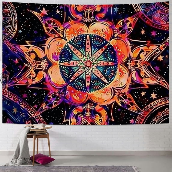 PRATYUS Mandala Tapestry Trippy Flowers Tapestry Wall Hanging For Bedroom Aesthetic Psychedelic Tapestry Multi Size Painting