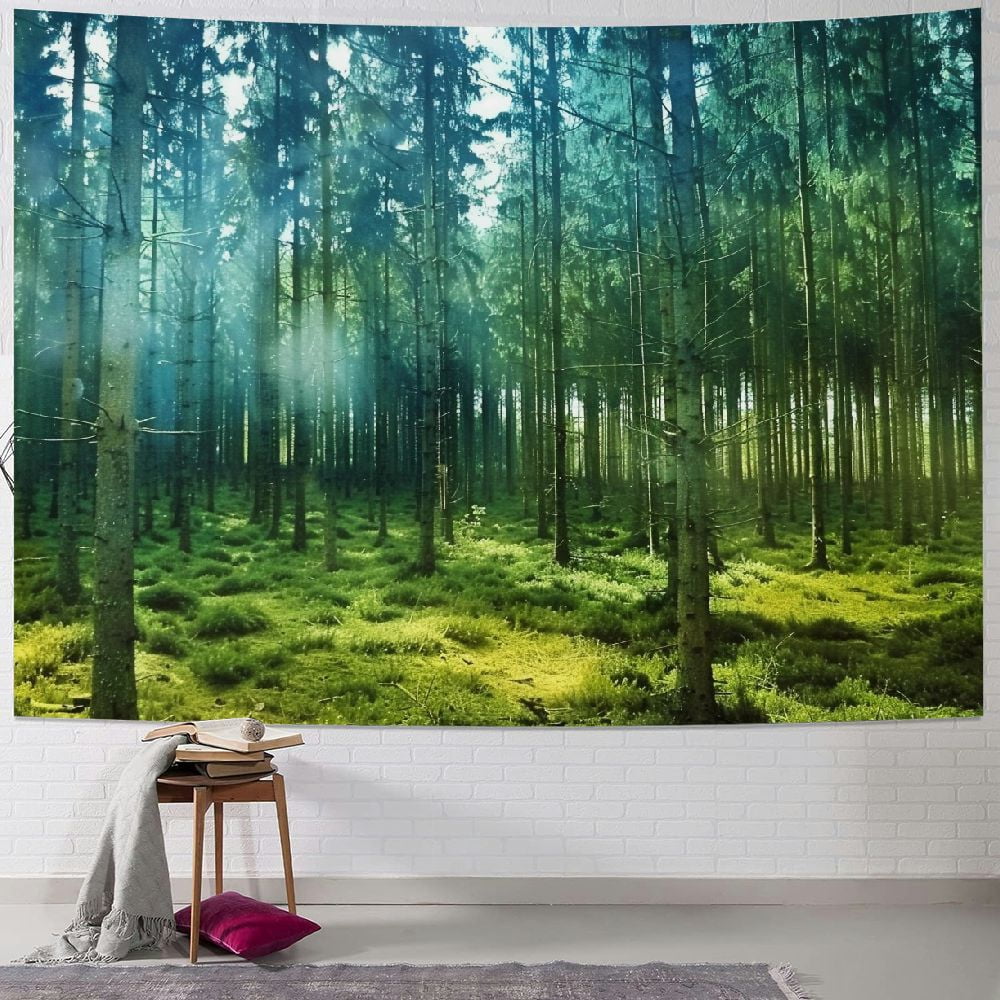 PRATYUS Misty Forest Wall Decor Tapestry for Bedroom Aesthetic, Nature ...