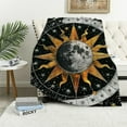 thumbnail image 1 of PRATYUS Moon Constellations Blanket Psychedelic Print Throw Blanket for Bedroom Decor Mystic Mandala Indie Dorm Aesthetic Decorations Black 60x80in, 1 of 6
