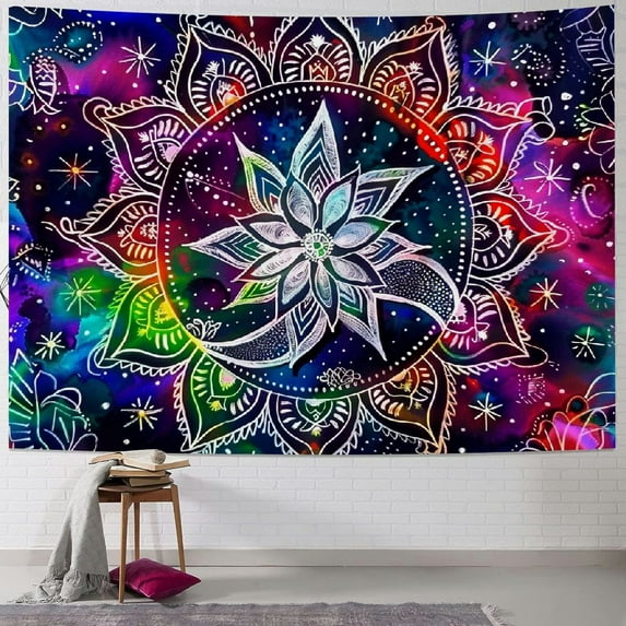 PRATYUS Moon Star Tapestries Celestial Galaxy Starry Tapestry Mandala Tapestry Hippie Boho Tapestry for Room 60x50inch