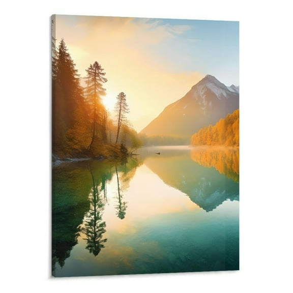 PRATYUS Morning Sunrise Canvas Wall Art Picture 16x20in for Living Room Bedroom 16x20in