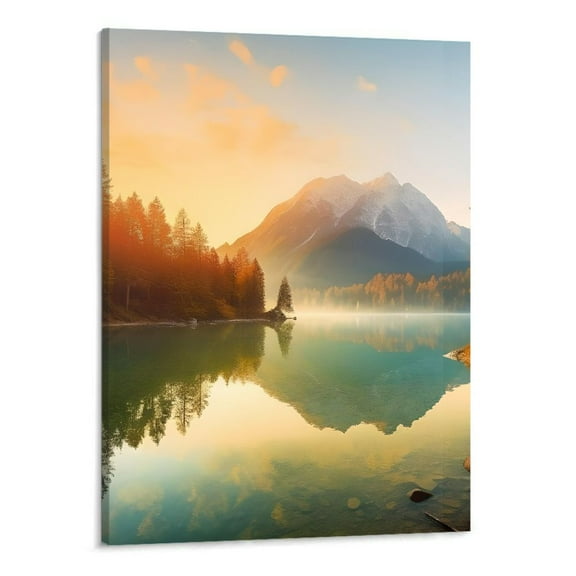 PRATYUS Morning Sunrise Canvas Wall Art Picture 16x20in for Living Room Bedroom 16x20in