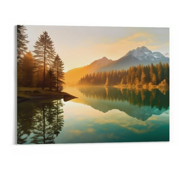 PRATYUS Morning Sunrise Canvas Wall Art Picture 20x16in for Living Room Bedroom 20x16in