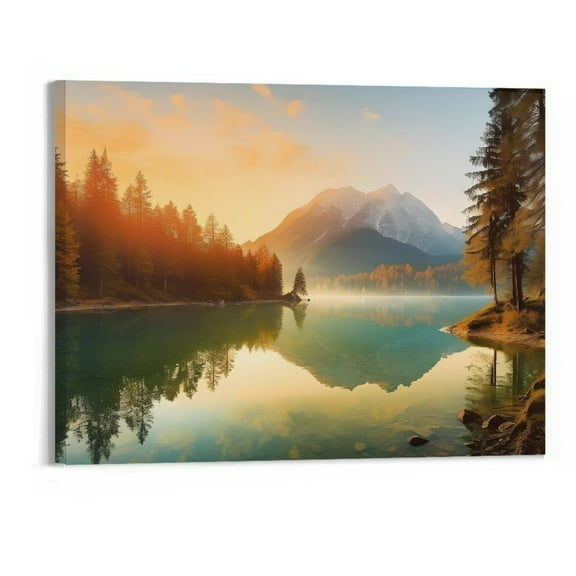 PRATYUS Morning Sunrise Canvas Wall Art Picture 20x16in for Living Room Bedroom 20x16in