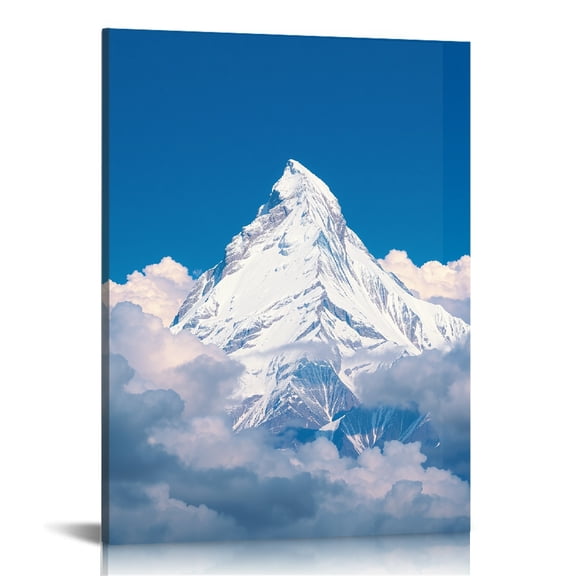 PRATYUS Mountain Range Clouds Blue Sky Canvas Print Wall Art 12x16in