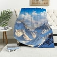 thumbnail image 1 of PRATYUS Mountain Snow Clouds Cozy Throw Blanket for Bedroom Living Rooms Sofa Couch All Seasons Exquisite Gifts 50x60in, 1 of 6