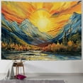 thumbnail image 1 of PRATYUS Mountain Sun Wall Hanging tapestry, Forest Trees River Vintage Aesthetic Art Tapestries Sunrise Sunset Nature Landscape Home Decor for Bedroom Living Room Dorm Painting, 1 of 6