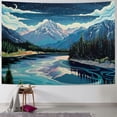 thumbnail image 1 of PRATYUS Mountain Tapestry Forest Tree Tapestry for Bedroom Aesthetic Starry Night Moon Stars Tapestrys Wall Hanging for Room Painting, 1 of 6