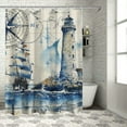thumbnail image 1 of PRATYUS  Nautical Shower Curtain for Bathroom, 3D Ocean Sailboat Lighthouse Anchor Fabric Shower Curtain Decorative, with Hooks Waterproof Washable 69x72, 1 of 7