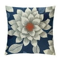 thumbnail image 1 of PRATYUS Navy Blue Grey Dahlia Pillow Covers Summer Geometric Floral Decoative Throw Pillows Modern Geometry Flower Outdoor Farmhouse Cushion Cases for Sofa Couch Bed 24x24in, 1 of 5
