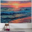 Ocean Tapestry, Beach Evening Sunset Tapestry, Natural Beach Palm Tree ...