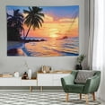 thumbnail image 1 of PRATYUS  Ocean Tapestry for Bedroom Beach Palm Tree Wall Hanging Sunrise Decor, 60x40 Inch, Blue 60x40in, 1 of 7