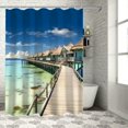 thumbnail image 1 of PRATYUS Ocean View Modern Waterproof Shower Curtain with Hooks, Chic Country Cottage & Farmhouse Bathroom Decor, 100% Polyester Fiber, Washable, Various Sizes Available 36x72, 1 of 7