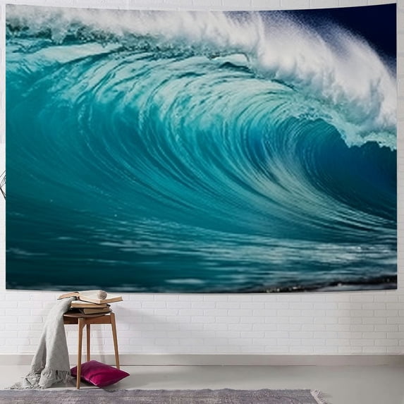 PRATYUS Ocean Wave Tapestry, Surfing Barrel Wave Breaking Wall Hanging Large Tapestry Psychedelic Tapestry Decorations Bedroom Living Room Dorm 60x50inch
