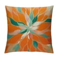 thumbnail image 1 of PRATYUS Orange Teal Grey Pillow Covers Dahlias Floral Modern Farmhouse Rustic Decorative Couch Pillow Cases with Zipper Home Decor for Living Room Bedroom Bed Cushion Outdoor 18x18in, 1 of 5