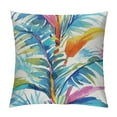 thumbnail image 1 of PRATYUS Outdoor Throw Pillow Covers Tropical Palm Blue Watercolor Flowers Leaves Summer Decorative Soft Bedroom Pillow case Cushion Couch 12x12in, 1 of 5