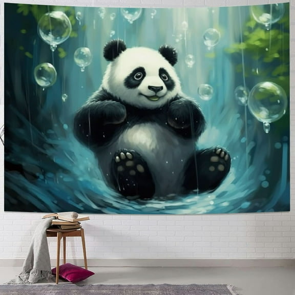 PRATYUS Panda Fantasy Tapestry Wall Hanging Art Deco Tapestries for Bedroom Living Room Dorm 60x50inch