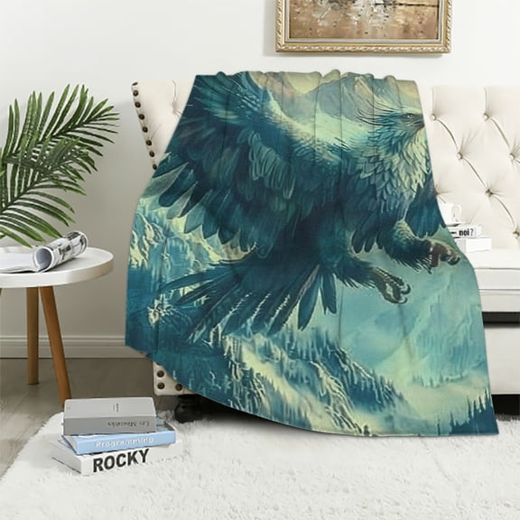 PRATYUS Phoenix Blanket Blanket Anti Pilling Throw Blanket for Sofa Bed 3D Fuzzy Blanket Ultra Soft Room Decor Four Seasons Living Room Travel Outdoor 40x50in