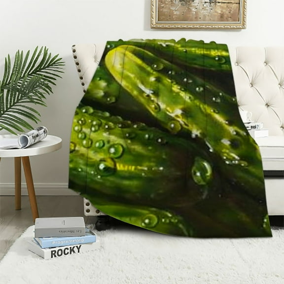 PRATYUS Pickles Throw Blanket | Large Soft Throw Blanket White