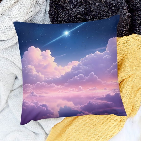 PRATYUS Pillow Case Decor Indoor Decoration for Home Sofa Couch - Sky Star Clouds Theme 20x20in