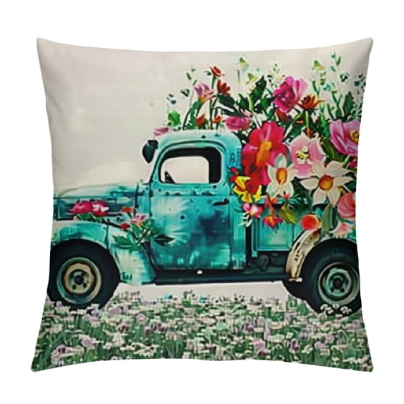 PRATYUS Pillow Covers, Pillow Covers, Fresh Flower Market Decorations Throw Farmhouse Pillowcase Cushion Case for Spring Home Decor 18x18in