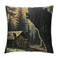 thumbnail image 1 of PRATYUS Pine Trees Throw Pillow Cover Bear Paw Pillow Cover for Boys,Woodland Wild Animals Cushion Case Rustic Wildlife Silhouette Retro Country Farmhouse Decor,Vintage Brown 18x18in, 1 of 5