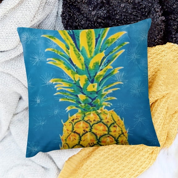 PRATYUS Pineapple Cushion Cover Decorative Pillow Case for Sofa 18x18in