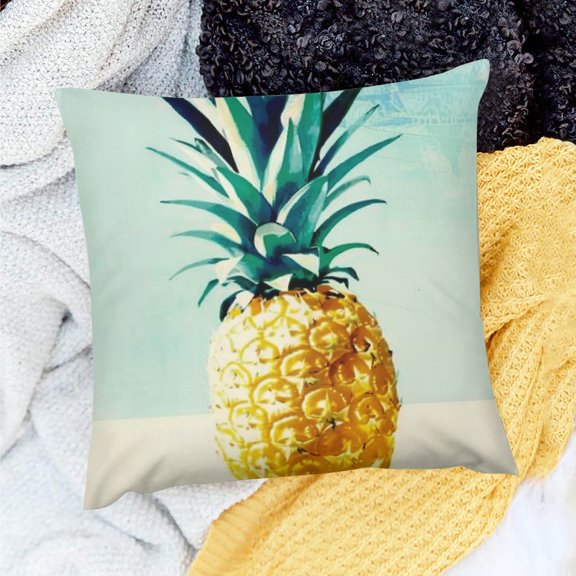 PRATYUS Pineapple Decor Square Cushion Cover for Home Sofa Couch 20x20in