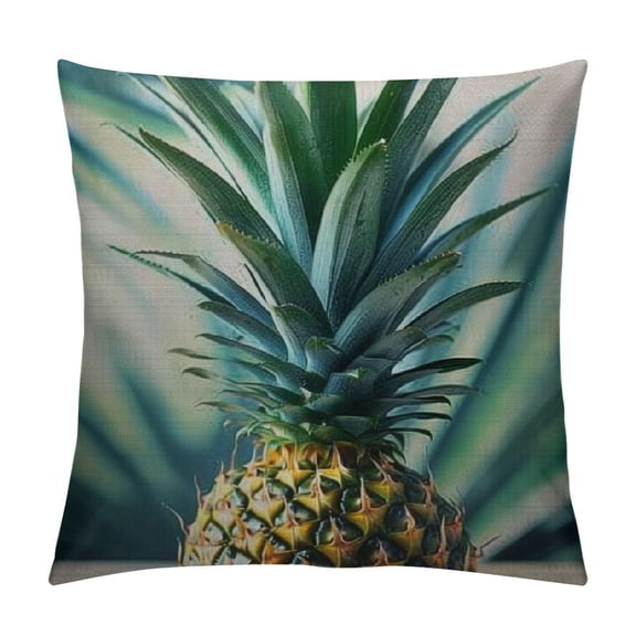 PRATYUS Pineapple Pillow Cover,Decorative Throw Pillow Pineapple Top Pillow Cases Outdoor Indoor Square Cushion Covers for Home Sofa Couch Green 18x18in
