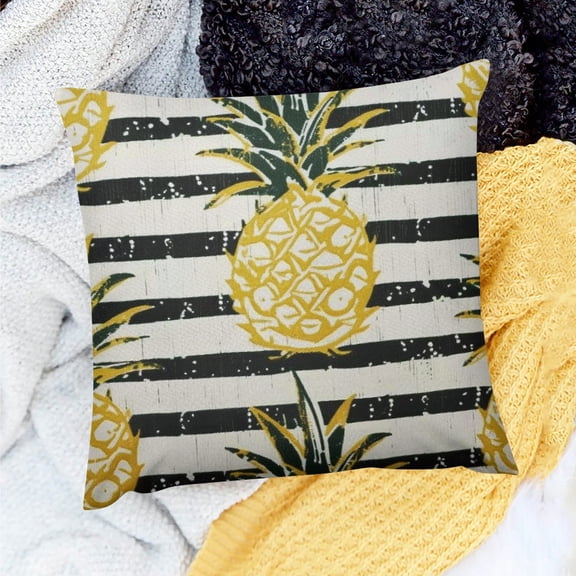 PRATYUS Pineapple Throw Pillow Cover for Home Sofa Couch Decor 18x18in