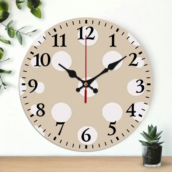 PRATYUS Polka Dots Wall Clock, Decor for Living Room, Kitchen, Dorms, Stylish Timepiece for Home Decor, 10-Inch 10x10in