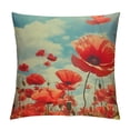 thumbnail image 1 of PRATYUS  Poppy Bed Pillow Covers, Vintage Blossom Red Roses Poppies Flied Decorative Throw Pillow Cover Cushion Case for Sofa Bed Living Room Farmhouse Decorations 20x20in, 1 of 5