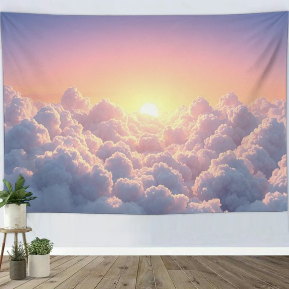 PRATYUS Rainbow Cloud Sky Wall Tapestry Art for Home Decor 90*60in