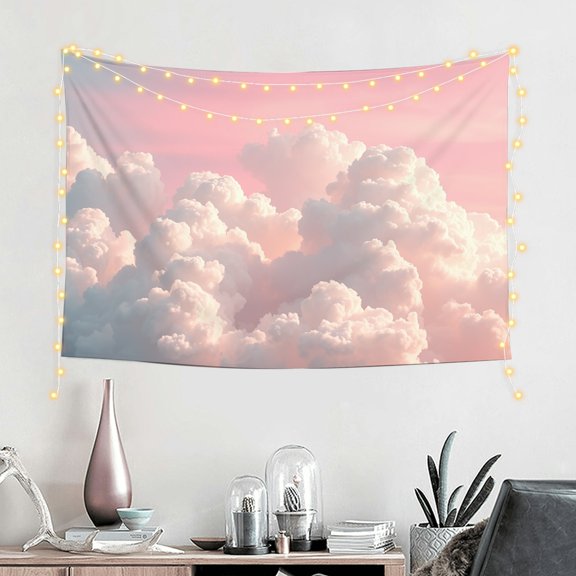 PRATYUS Rainbow Clouds Plane Home Wall Tapestry Art 100% Polyester 60*40in