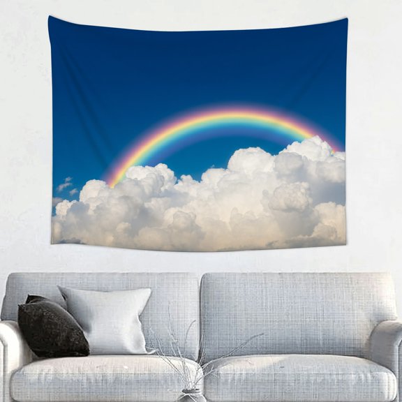 PRATYUS Rainbow Clouds Sky Home Wall Tapestry Art 100% Polyester 40*30in