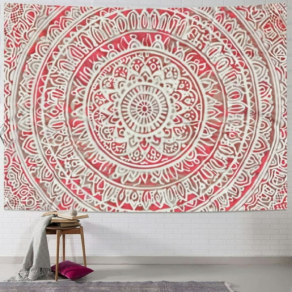 PRATYUS Rose Gold Elephant Mandala Tapestry For Bedroom- Aesthetic Tapestry - Indie Wall Tapestry Hippie Room Decor - Boho Tapestrys -Trippy Small Tapestry Wall Hanging 40x60inch