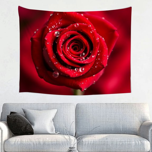 PRATYUS Rose Water Droplets Wall Tapestry Art for Home Decor 40*30in