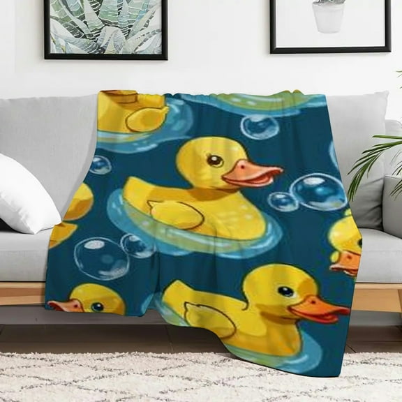 PRATYUS Rubber Ducks Flannel Blanket Soft Warm Multi-Purpose Gift 30x40in
