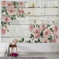 thumbnail image 1 of PRATYUS Rustic Pink Rose Tapestry, Country Floral Rose Flower on Retro Wooden Tapestry for Bedroom Aesthetic Vintage, Colorful Modern Farmhouse Plant Tapestry Wall Hanging for Living Room, 1 of 6