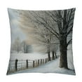 thumbnail image 1 of PRATYUS Rustic Throw Pillow Cushion Cover, Bare Beech Trees in Snow Covered Winter Frozen Photography Art, Decorative Square Accent Pillow Case 12x12in, 1 of 5