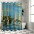 thumbnail image 1 of PRATYUS  Shower Curtain Custom Fabric Set Claude French Sailboat Ocean Beach Polyester Curtain for Bathroom Decorative Shower Curtain with Hooks, 1 of 7