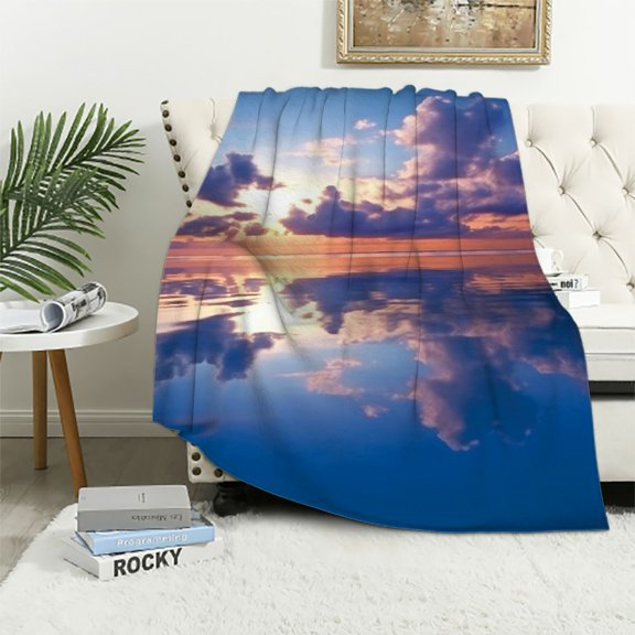 PRATYUS Sky Clouds Sunset Cozy Throw Blanket for Bedroom Living Rooms Sofa Couch All Seasons Exquisite Gifts 40x50in