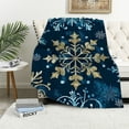 thumbnail image 1 of PRATYUS Snowflake Pattern Blue Soft Fuzzy Blanket Throw for All Seasons - Unique Warm Blanket for Women and Adults 40x50in, 1 of 6