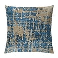 thumbnail image 1 of PRATYUS  Sparkling Geometric-Pattern Throw Decorative Pillow Cover Soft Gold Glitter Square Cushion Cover Pillowcase for Couch Bed and Chair, Navy Blue 18x18in, 1 of 5