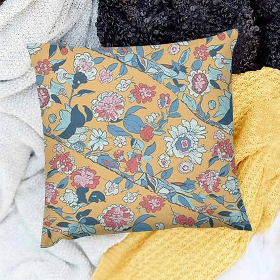 PRATYUS Square Cushion Cover Floral Design for Home Sofa Couch 24x24in