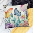thumbnail image 1 of PRATYUS Square Cushion Cover Flowers Butterflies Watercolor 1 Pack 24x24in, 1 of 5